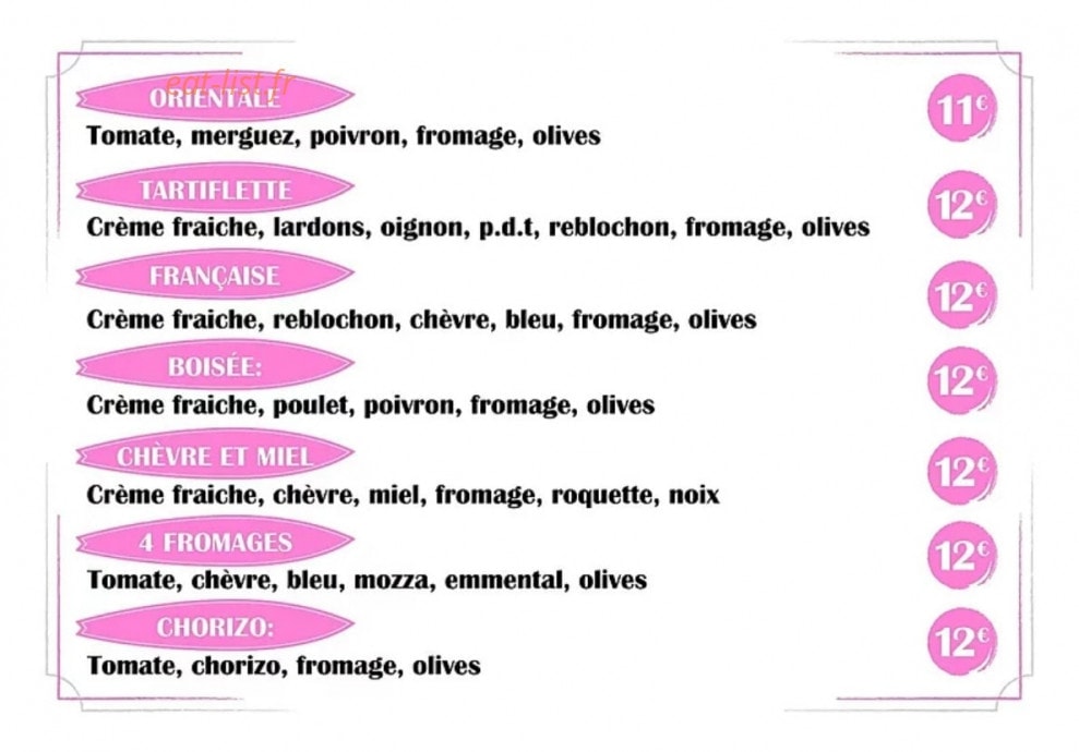Hermosa Pizza — carte page 2