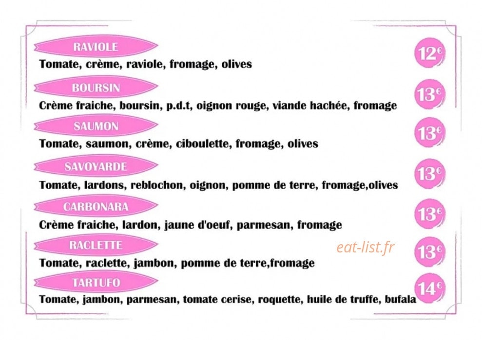 Hermosa Pizza — carte page 3