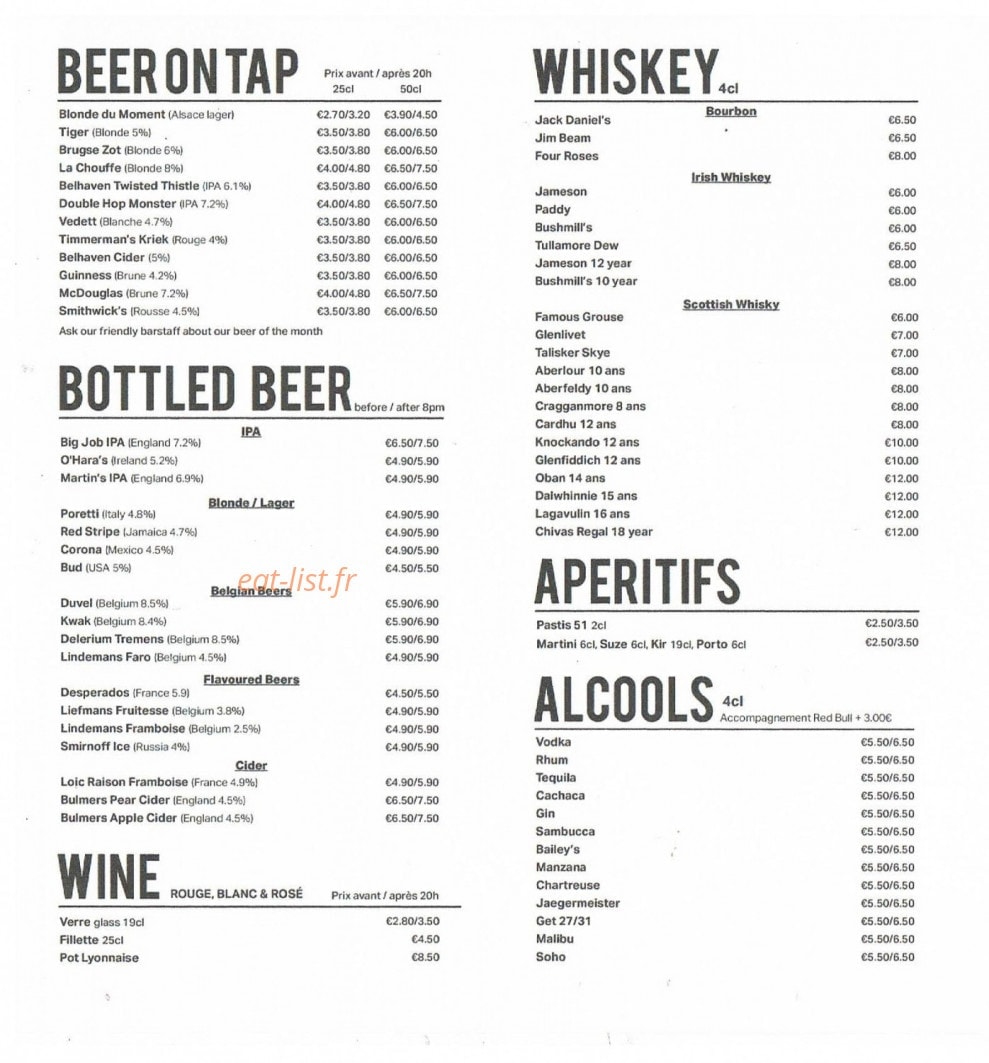 Johnny's Kitchen — carte page 4