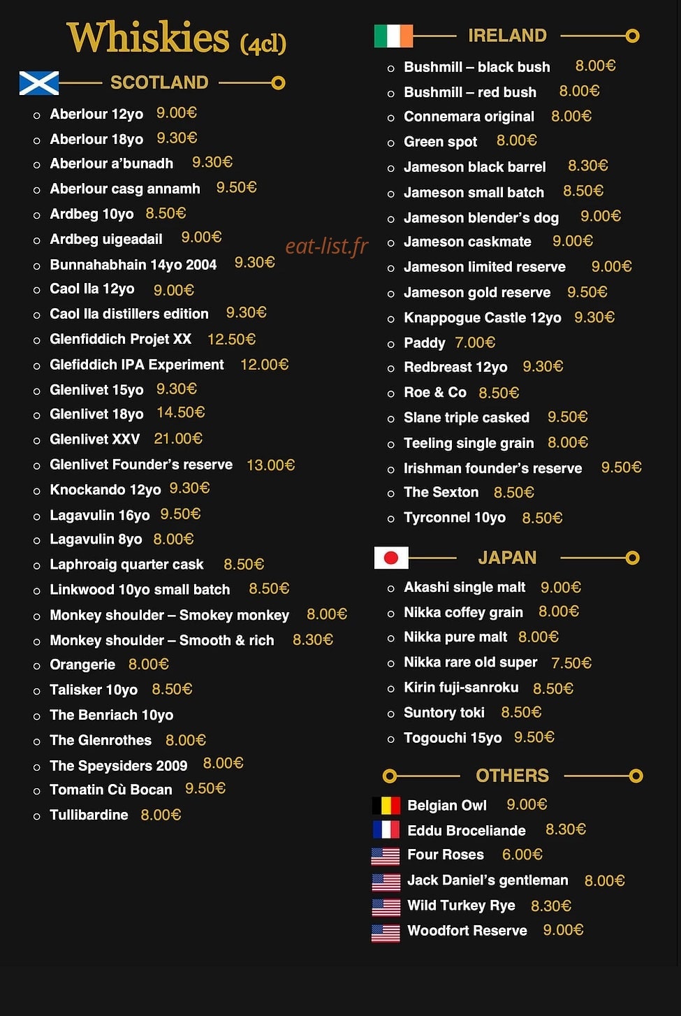 Kelly's Pub — carte page 8