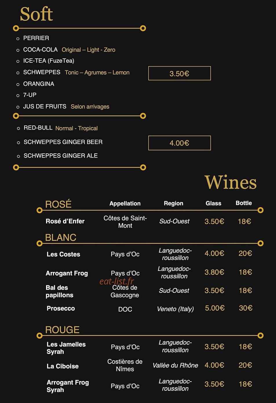 Kelly's Pub — carte page 6