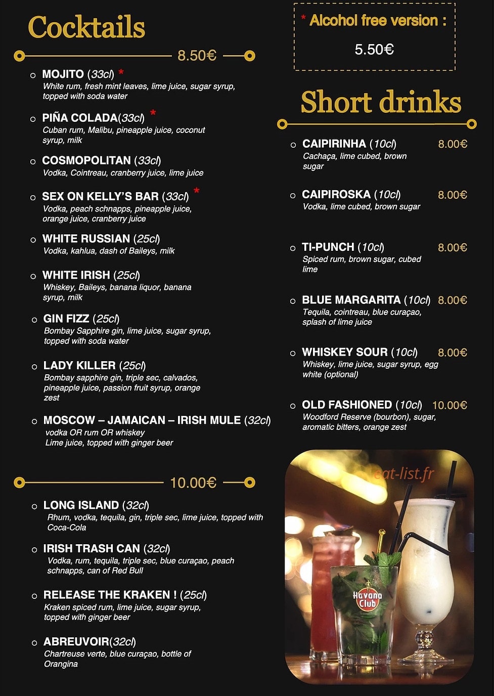 Kelly's Pub — carte page 4