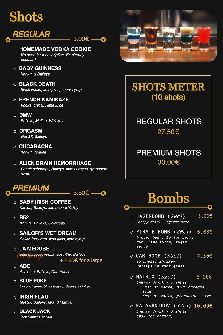 Kelly's Pub — carte page 5