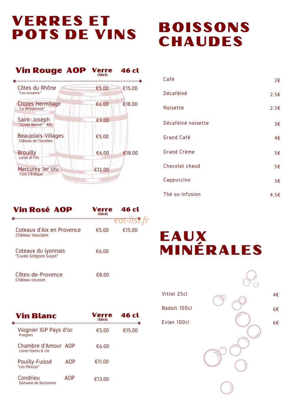 L'Auberge Des Canuts — carte page 8