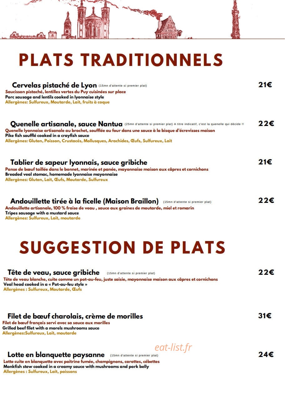 L'Auberge Des Canuts — carte page 2