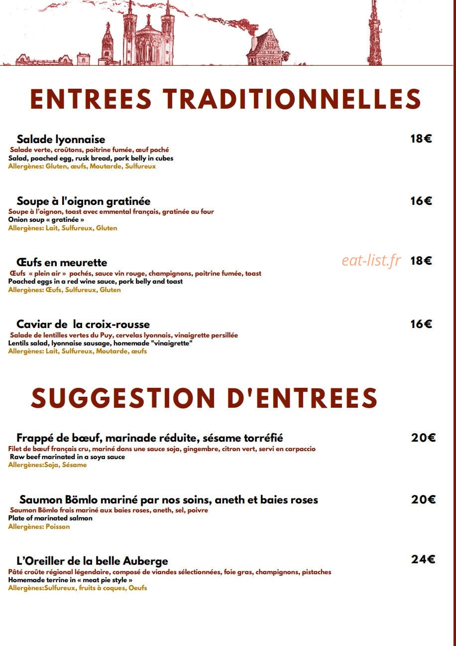L'Auberge Des Canuts — carte page 1