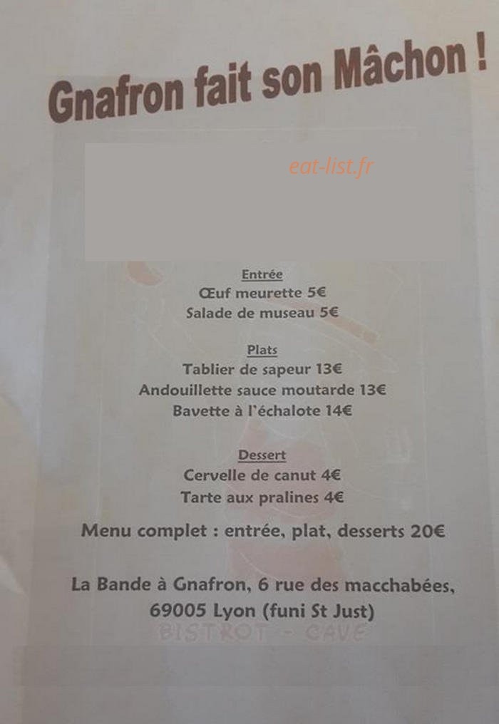 La Bande A Gnafron — carte page 1