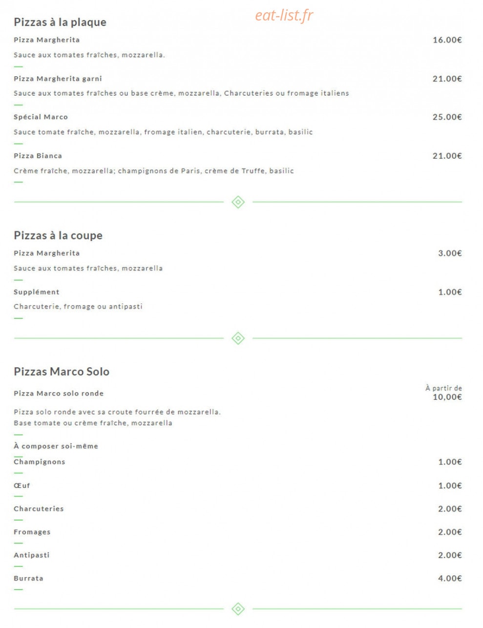 La Piazzetta — carte page 2