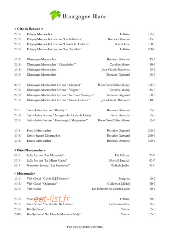 La Sommeliere — carte page 5