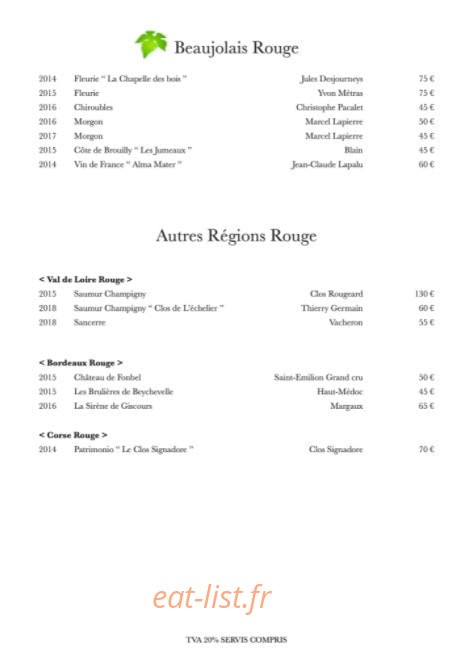 La Sommeliere — carte page 9