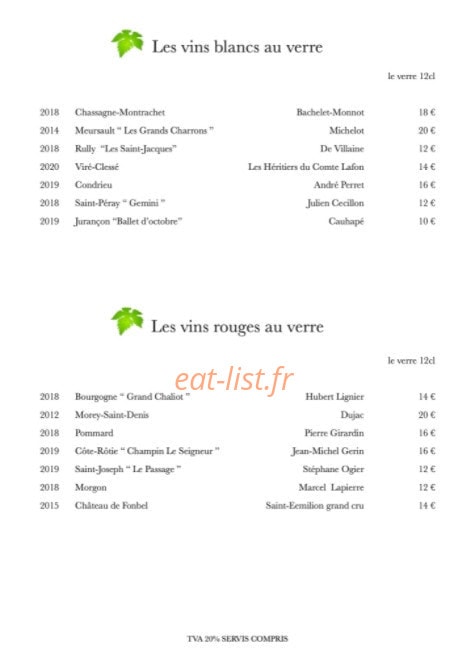 La Sommeliere — carte page 10