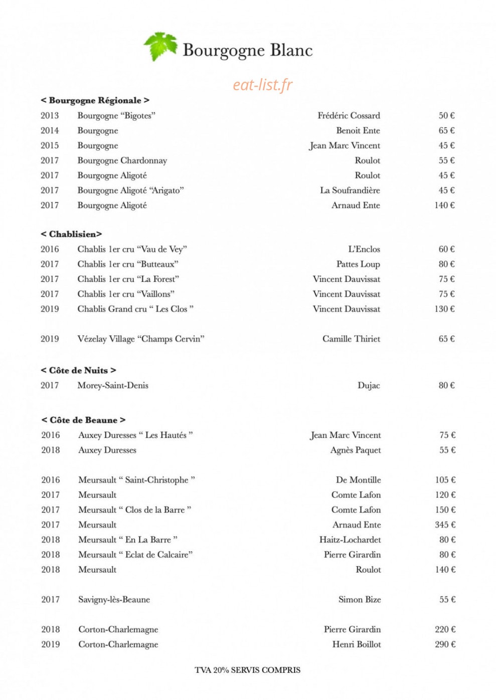 La Sommeliere — carte page 4