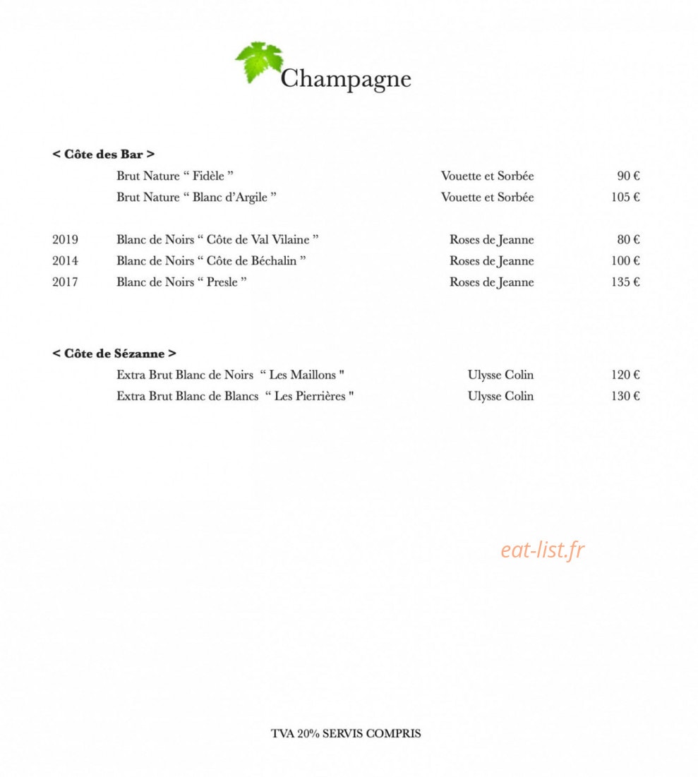 La Sommeliere — carte page 3