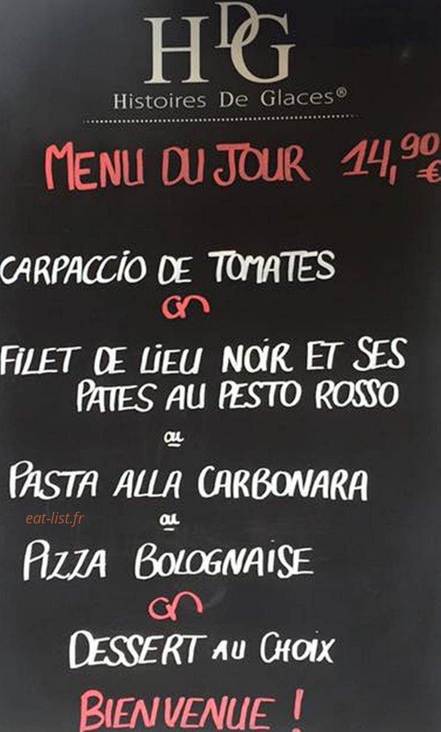 La Trattoria — carte page 1