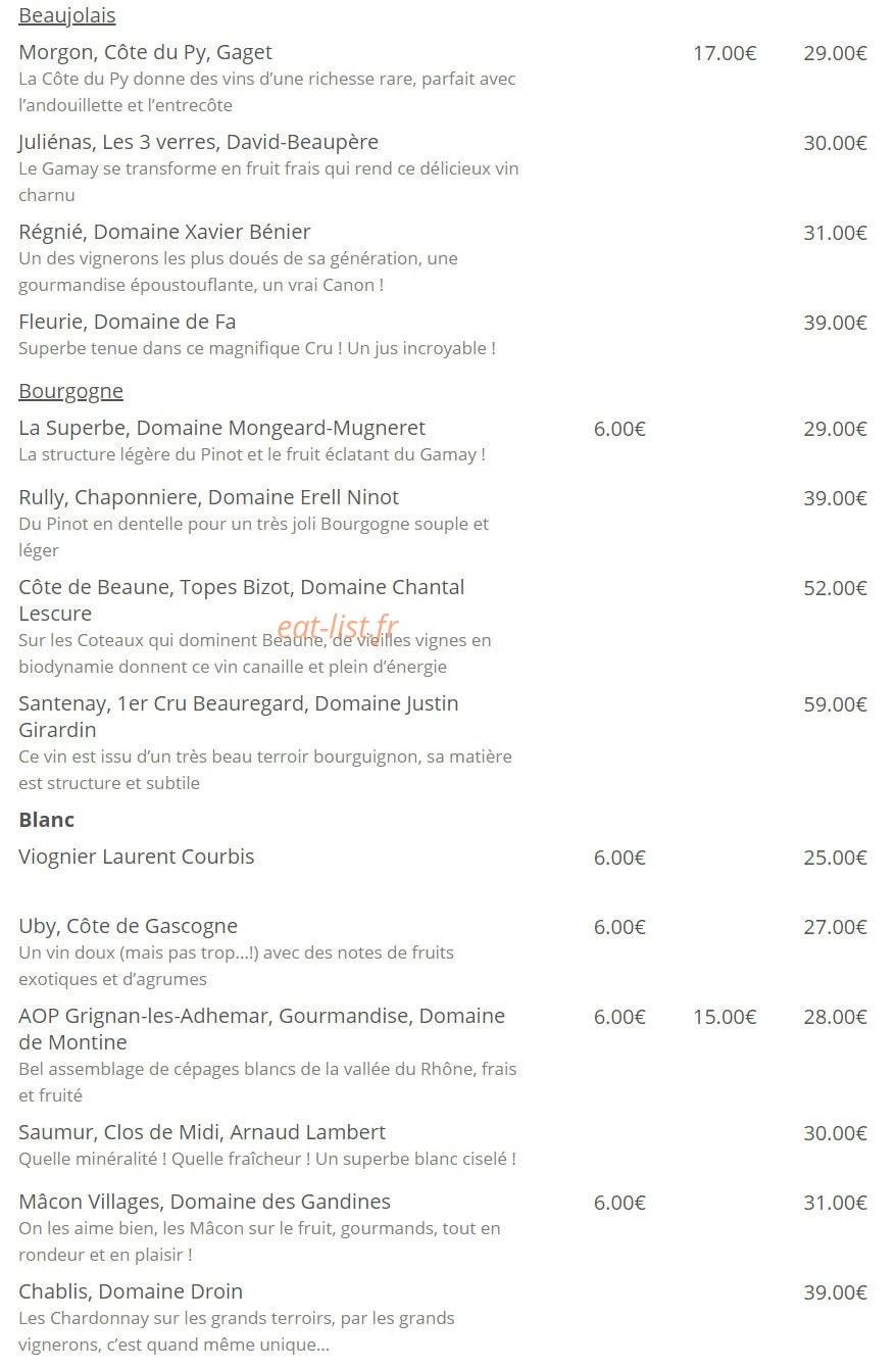 Le Comptoir Du Boeuf — carte page 13