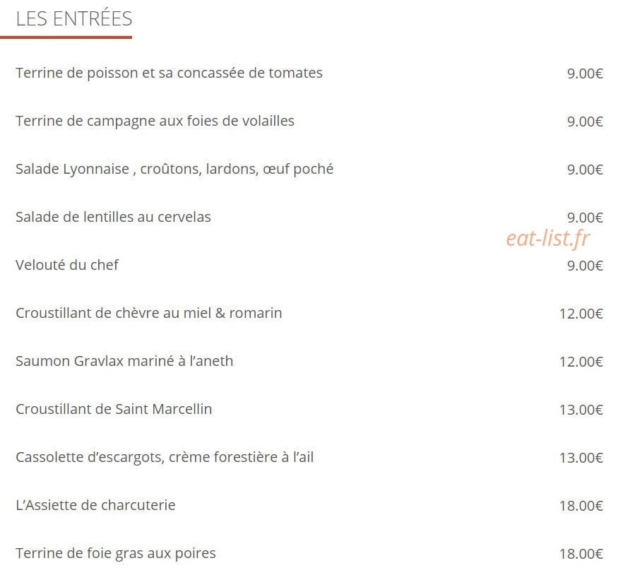 Le Comptoir Du Boeuf — carte page 1
