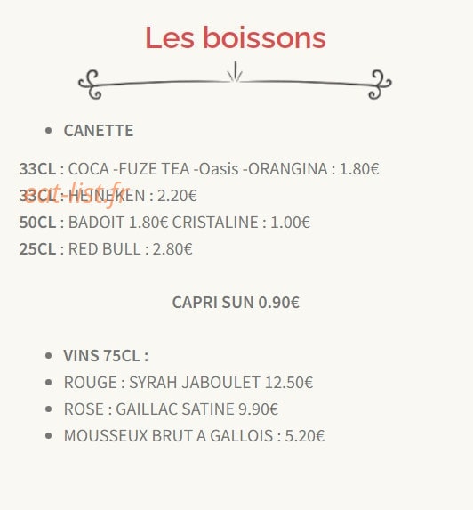 Le Comptoir du Narval — carte page 1