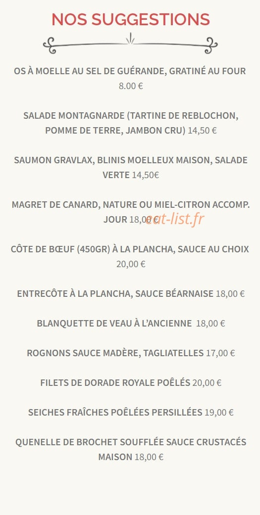 Le Comptoir du Narval — carte page 2