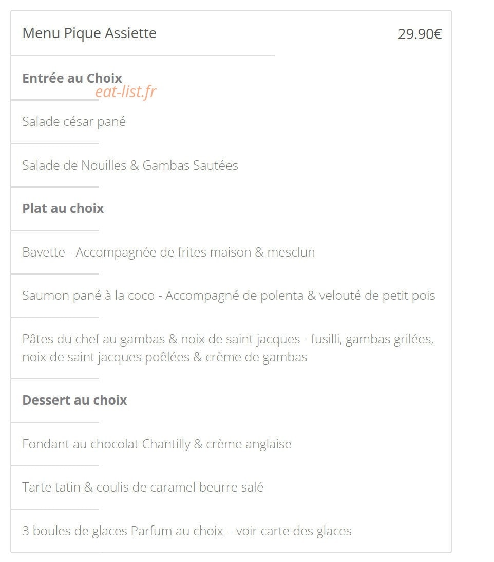 Le Pique Assiette — carte page 7