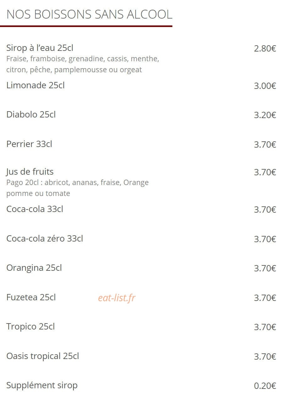 Le Pique Assiette — carte page 16