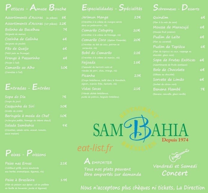 Le Sambahia — carte page 1
