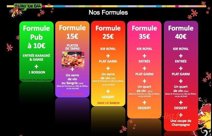 Le Tapas'Club — carte page 1