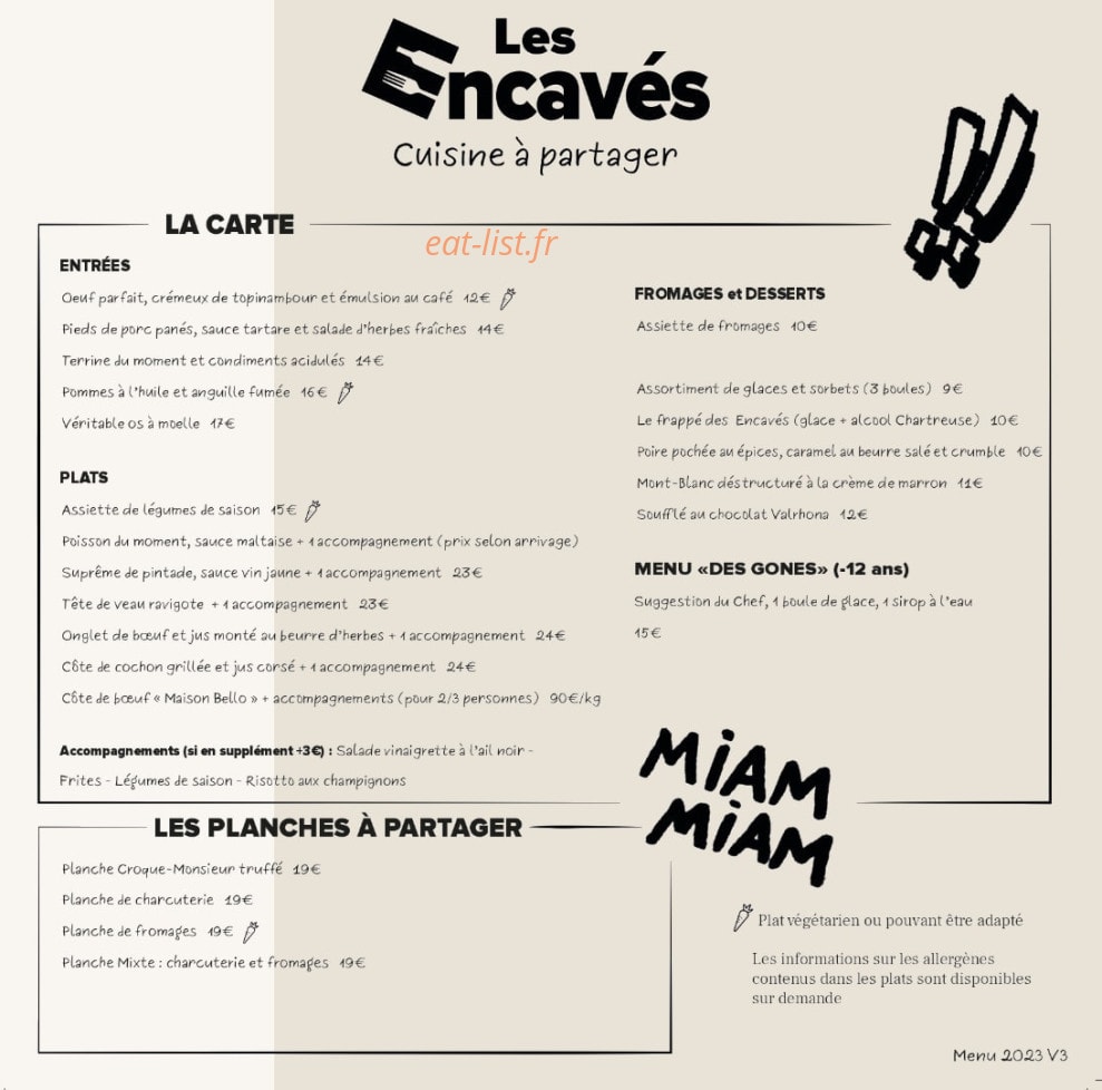 Les Encavés — carte page 1