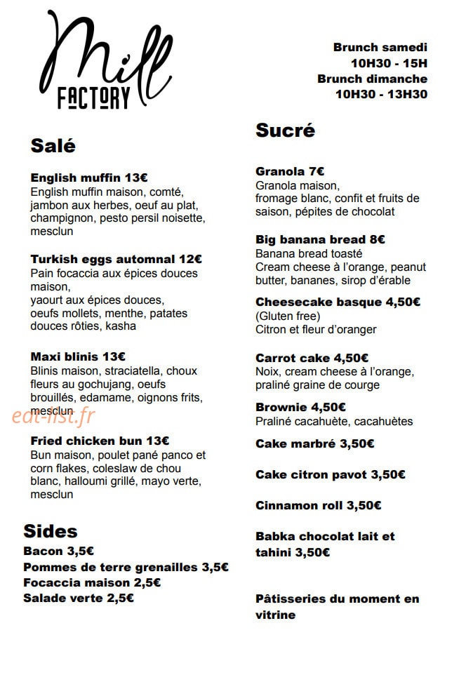 Mill Factory — carte page 2