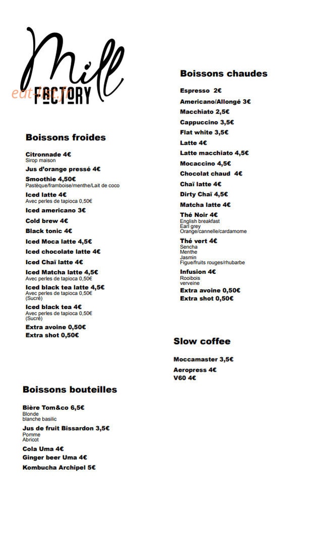 Mill Factory — carte page 3