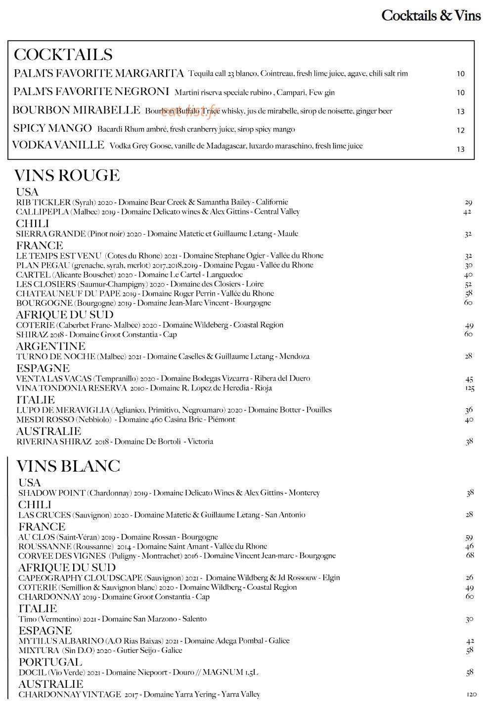 Palm — carte page 2