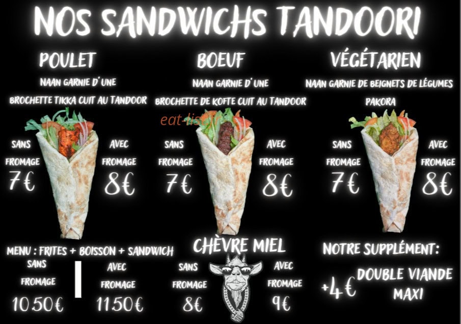 Rawal tandoori — carte page 1