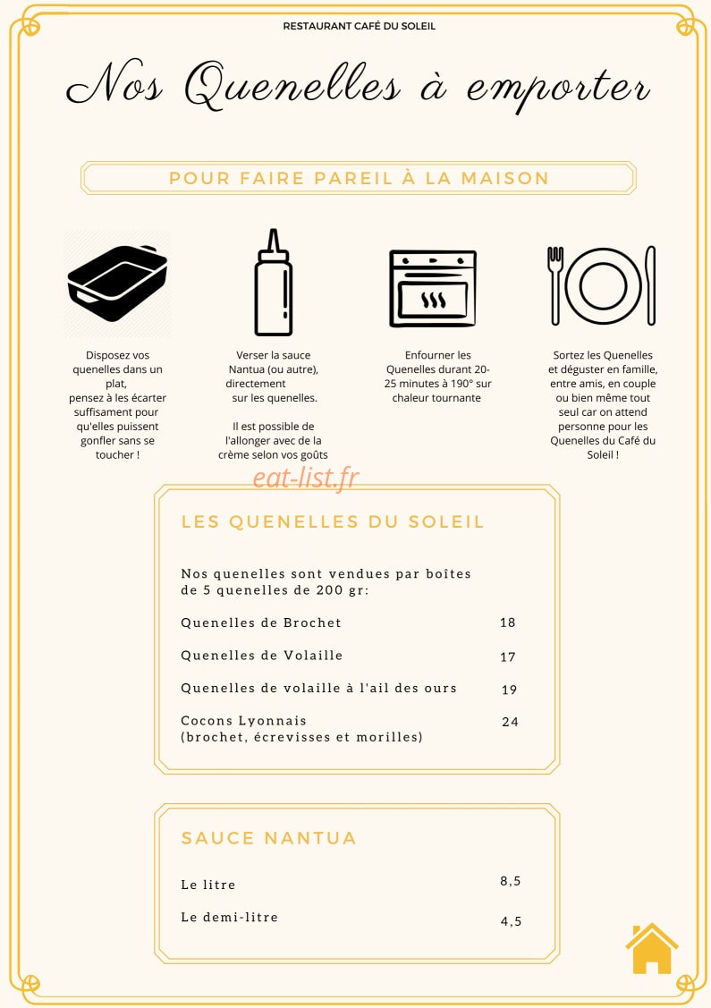 Restaurant Café du Soleil — carte page 6