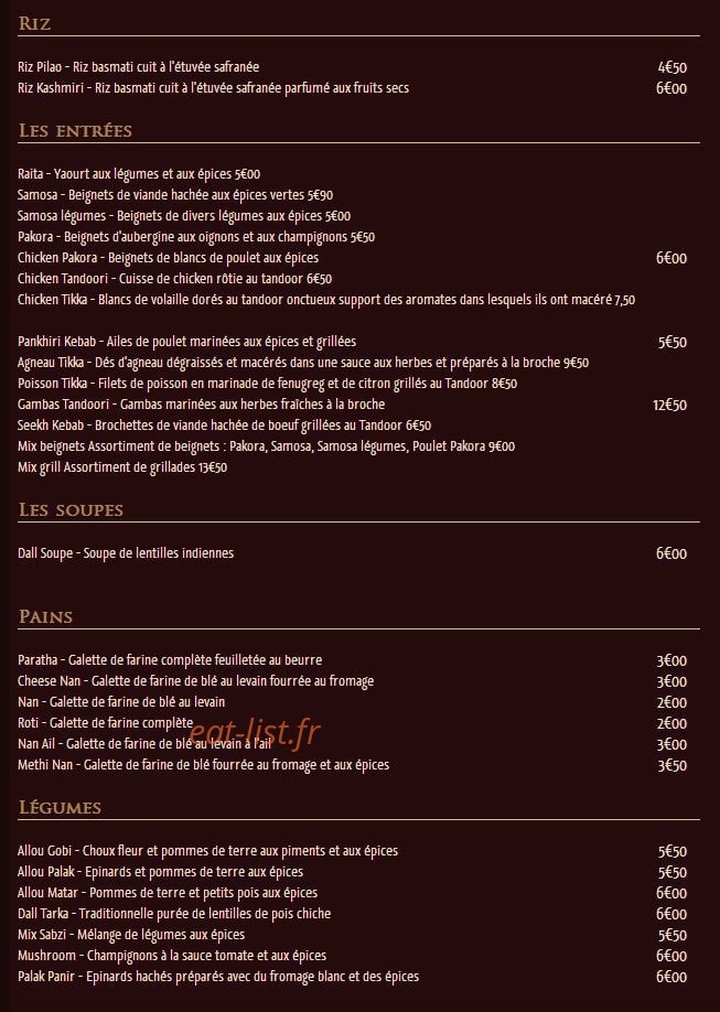 Restaurant Lal Qila — carte page 3