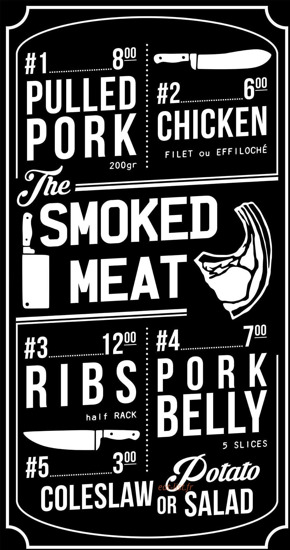 The New World Smoke — carte page 1