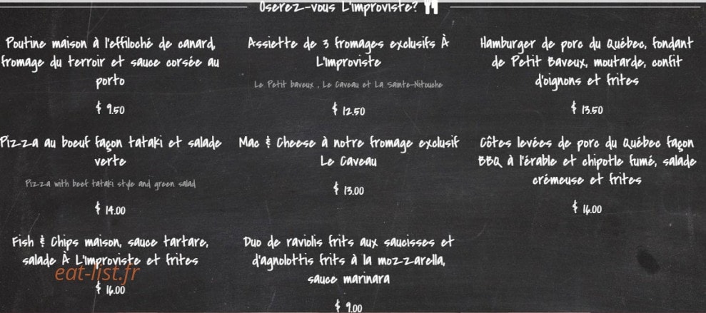 A l'Improviste — carte page 1