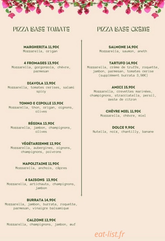 Amici Ristorante — carte page 2