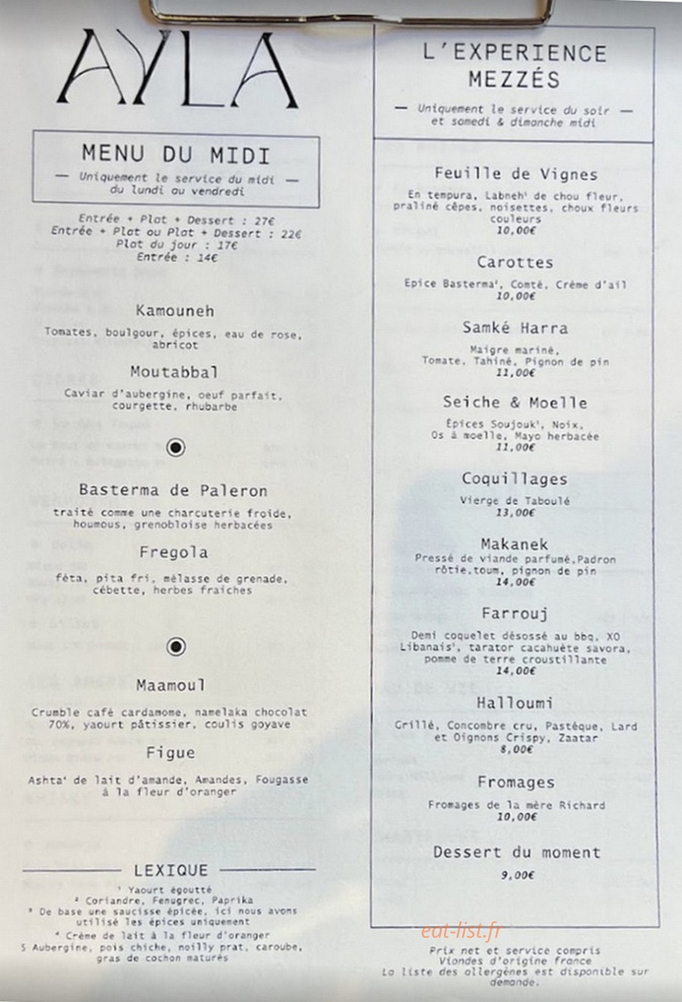 Ayla — carte page 1