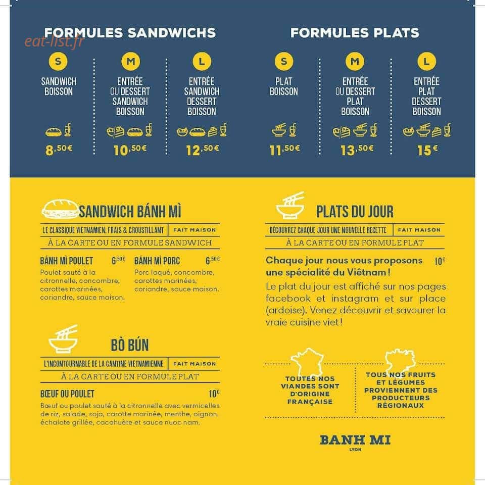 Bánh Mì Kitchen — carte page 1