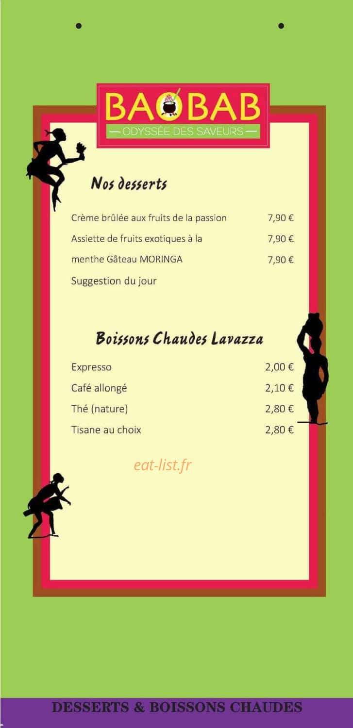 Baobab, Odyssée des Saveurs — carte page 5
