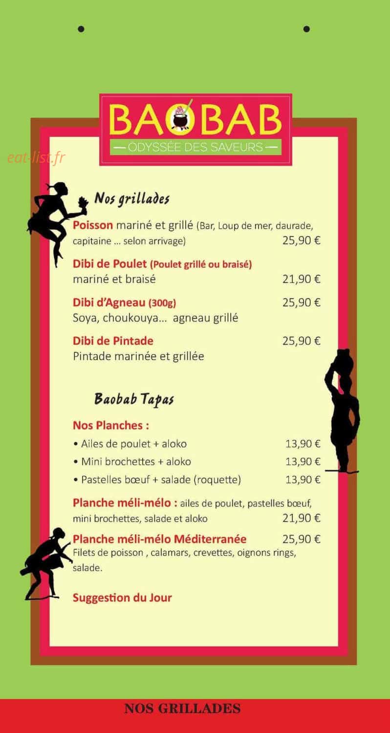 Baobab, Odyssée des Saveurs — carte page 3