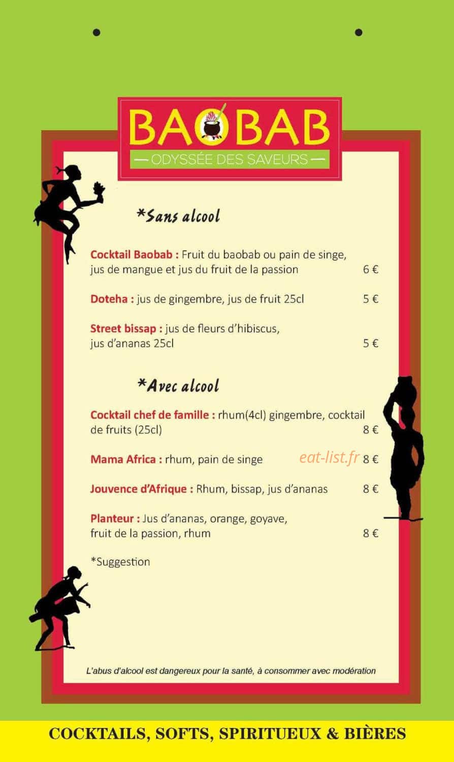 Baobab, Odyssée des Saveurs — carte page 6