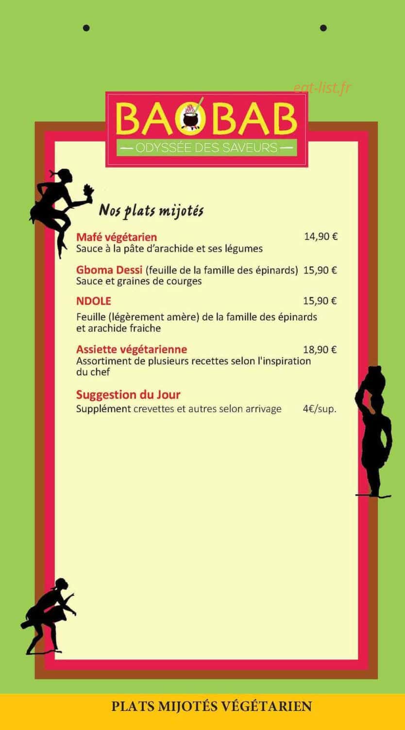 Baobab, Odyssée des Saveurs — carte page 2