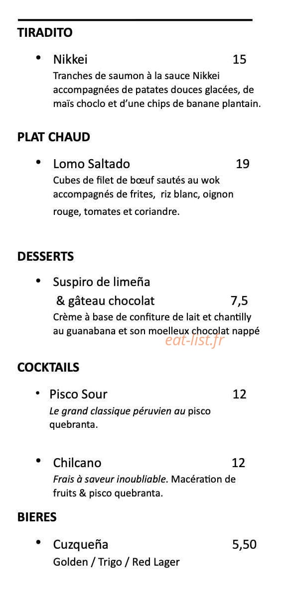Barra ceviche — carte page 2