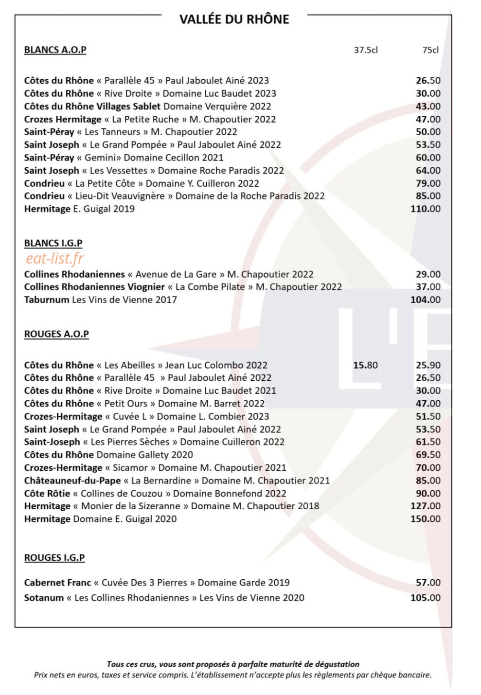 Brasserie L'Est — carte page 8