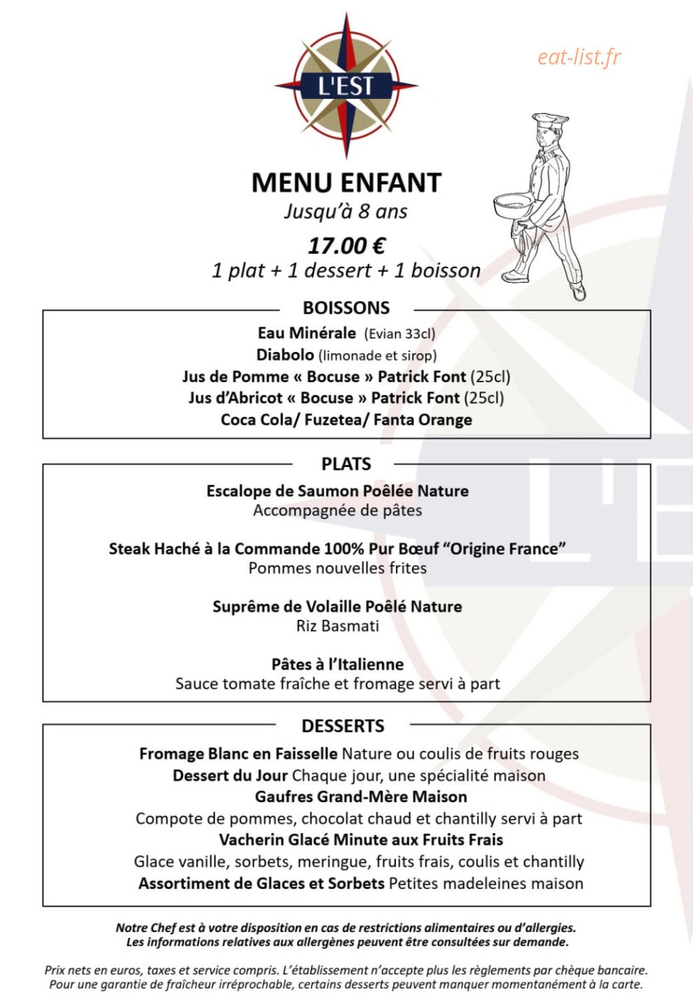Brasserie L'Est — carte page 12