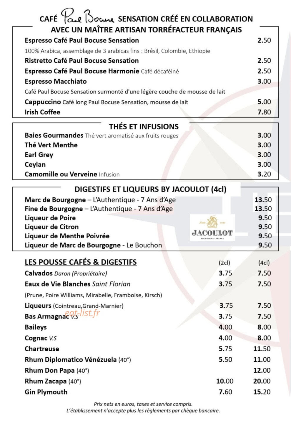 Brasserie L'Est — carte page 10