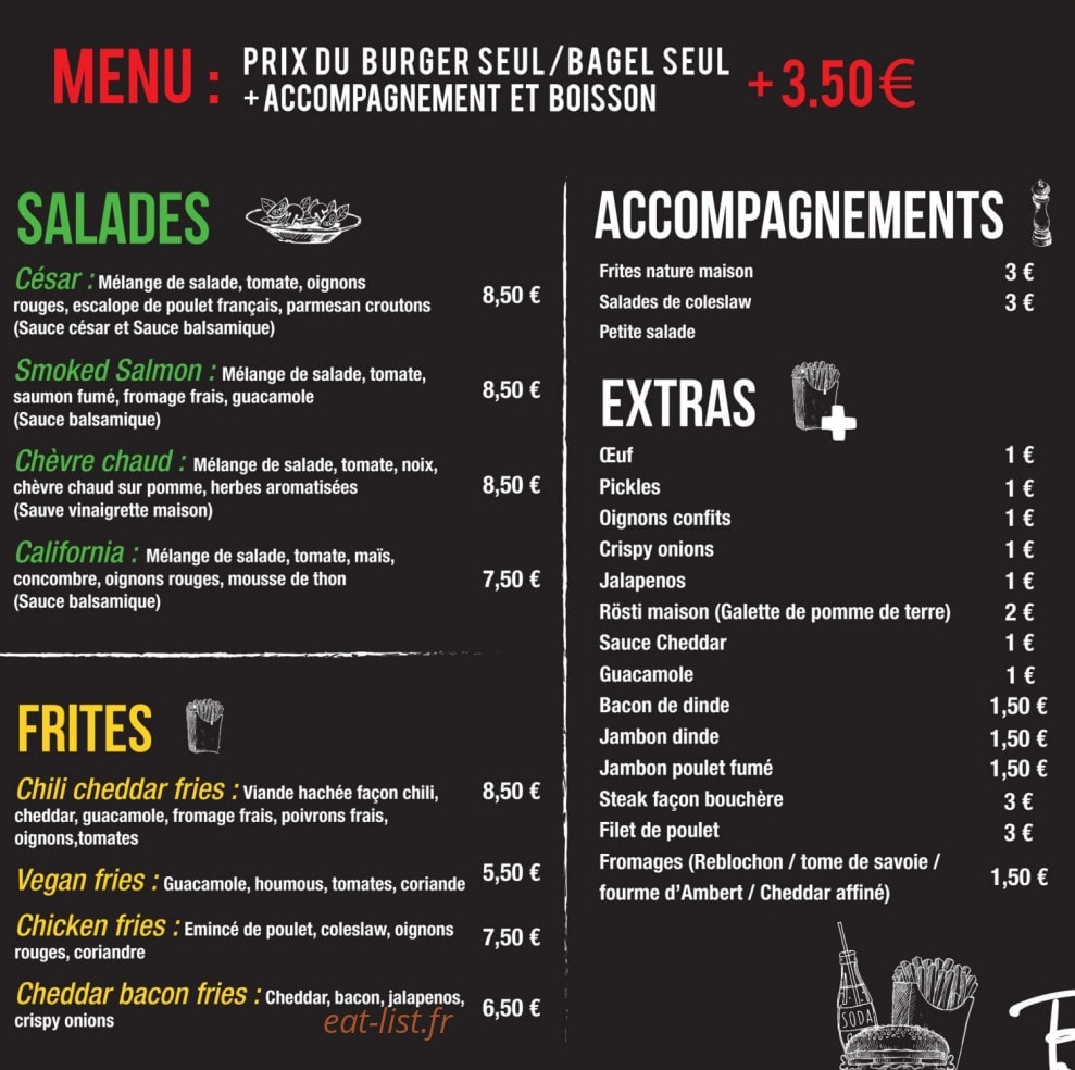 Burgers & Bagels — carte page 2