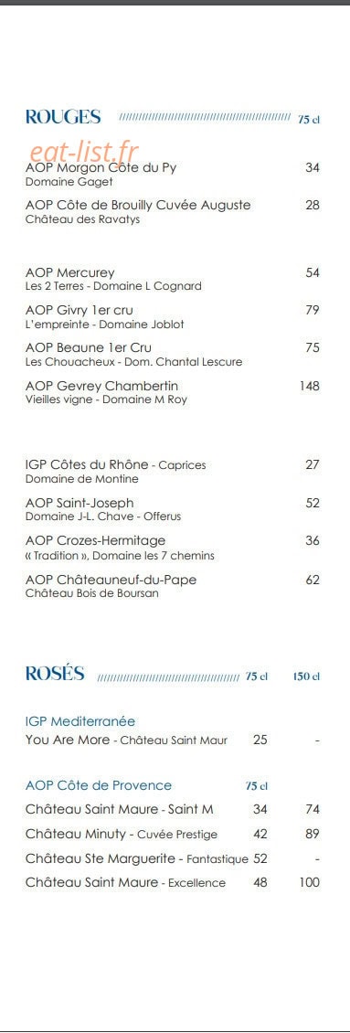 Café du Lac — carte page 6