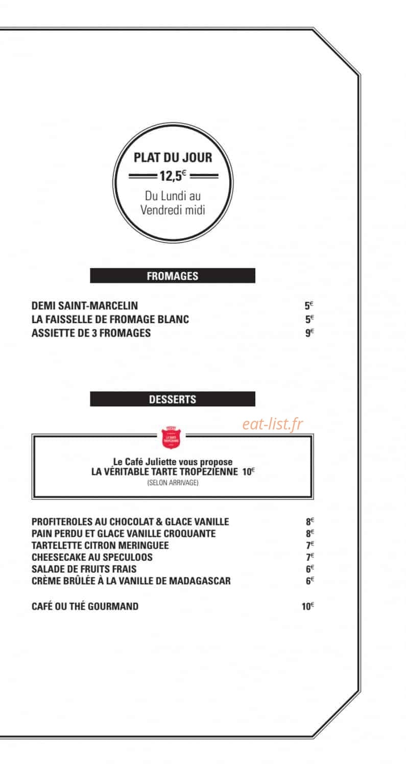 Café Juliette — carte page 3