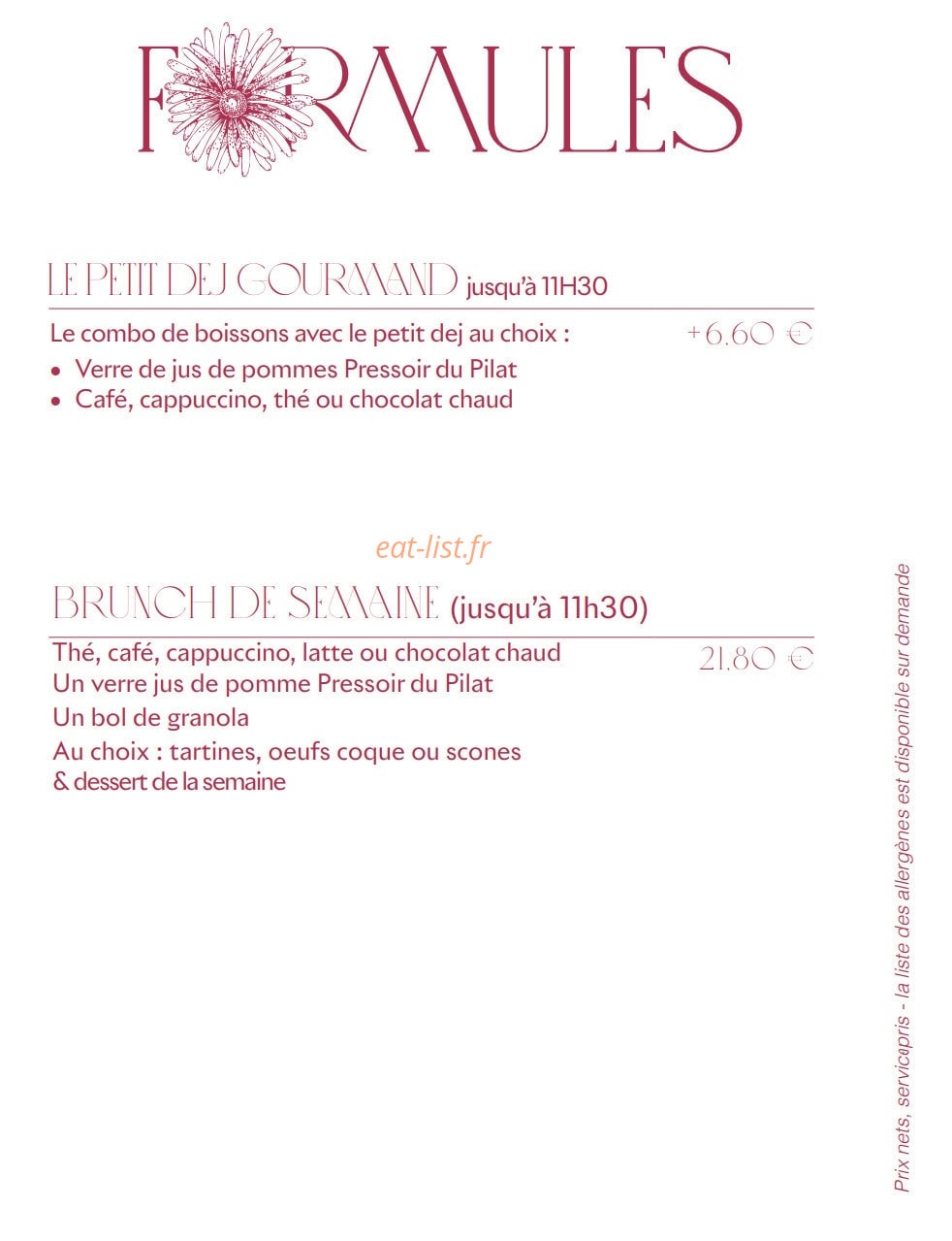 Café Somos — carte page 3